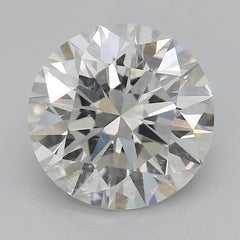 GIA 2.21ct Round & Baguette 3-Stone Twisted Prong  Diamond Ring