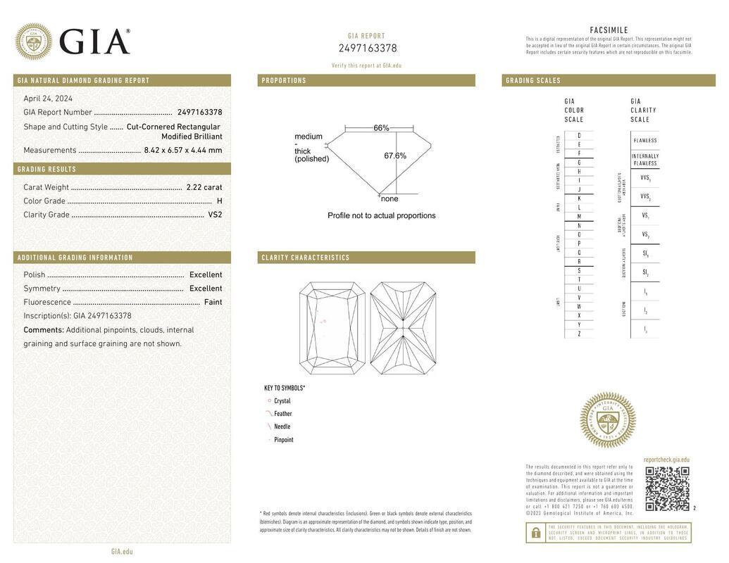 GIA 2,22 Karat Radiant geschwungener Bypass Blatt & Rebe  Diamantring (Zeitgenössisch) im Angebot
