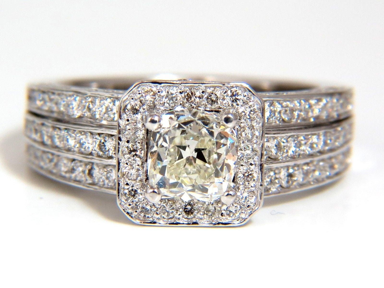 GIA 2.22ct Natural Cushion Cut Diamonds Ring 14KT K/Si Raised Square In New Condition For Sale In New York, NY