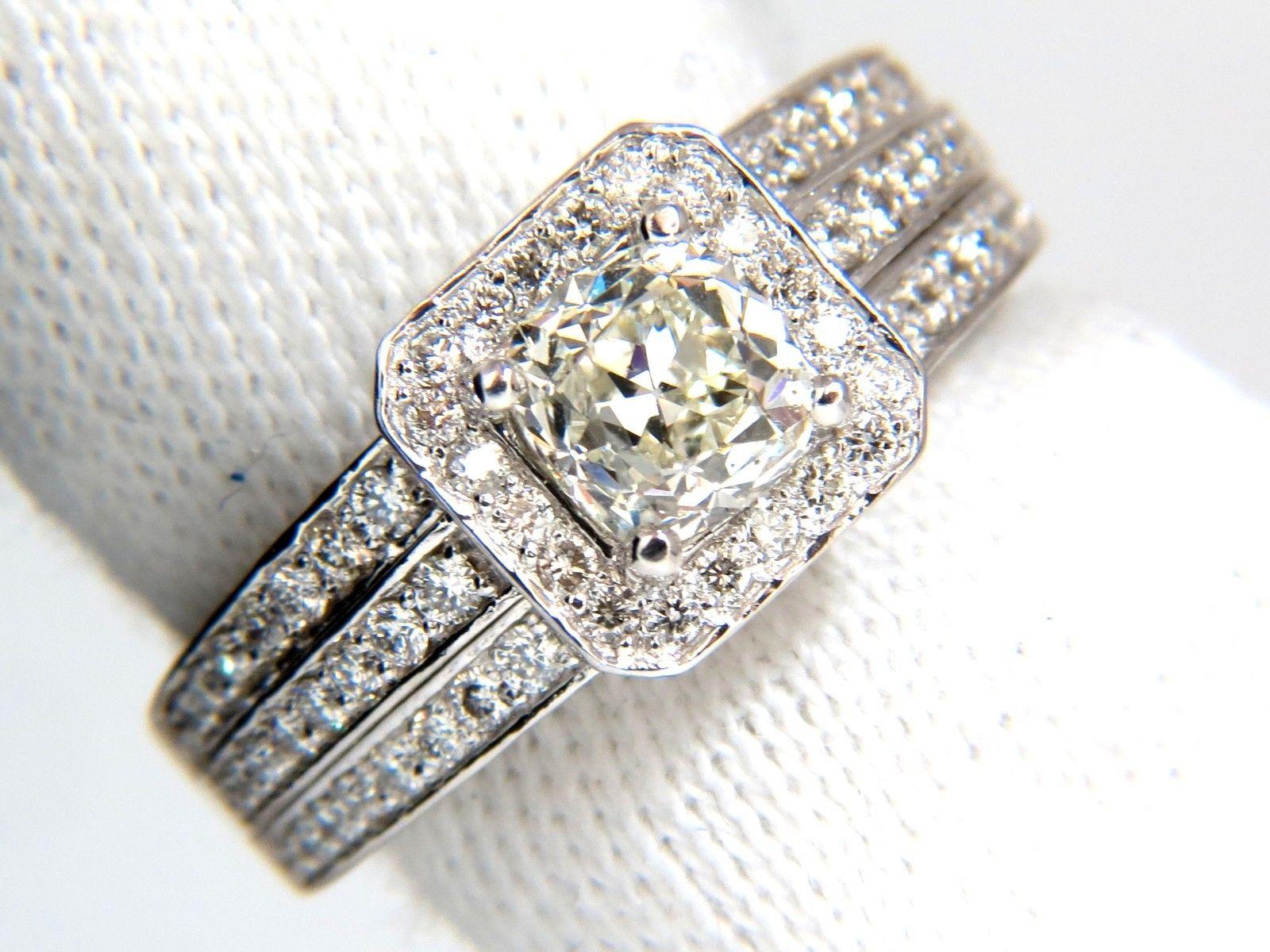 GIA 2.22ct Natural Cushion Cut Diamonds Ring 14KT K/Si Raised Square For Sale 2