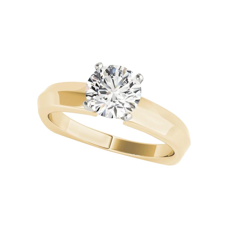 GIA 2,22ct Solitario rotondo con gambo smussato in oro giallo 18K