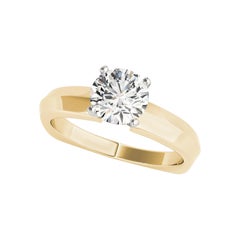 GIA 2,22ct Solitario rotondo con gambo smussato in oro giallo 18K