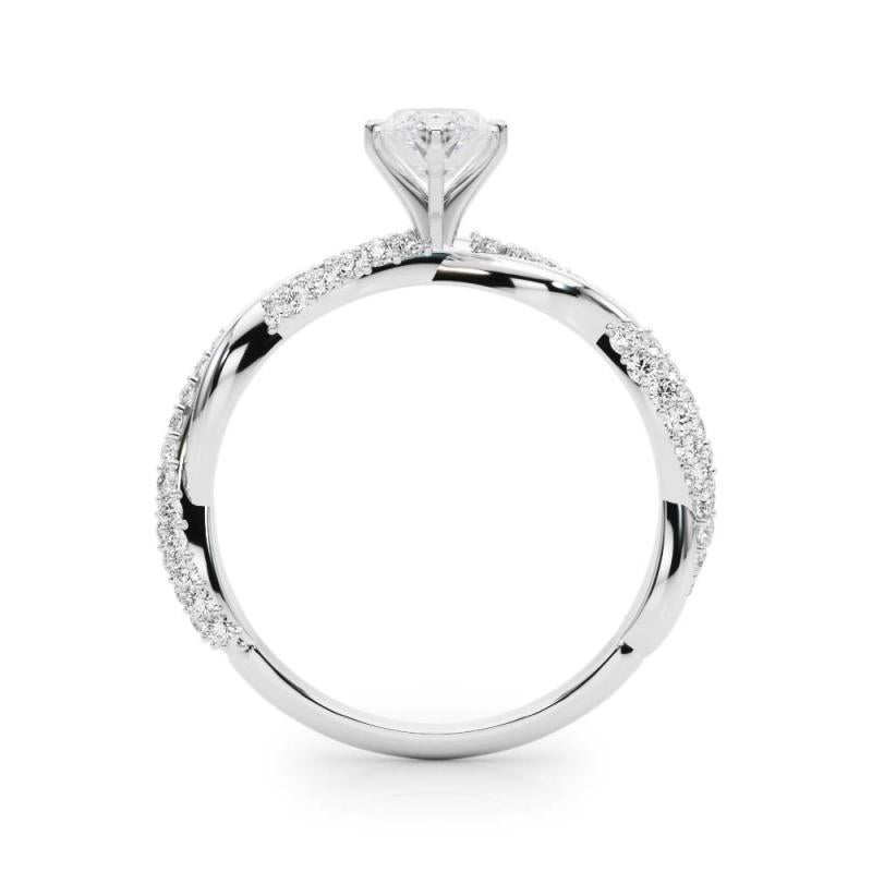 GIA 2,24 Carati Marquise intrecciati con Pave  Anello con diamante In condizioni Nuovo in vendita a New York, NY
