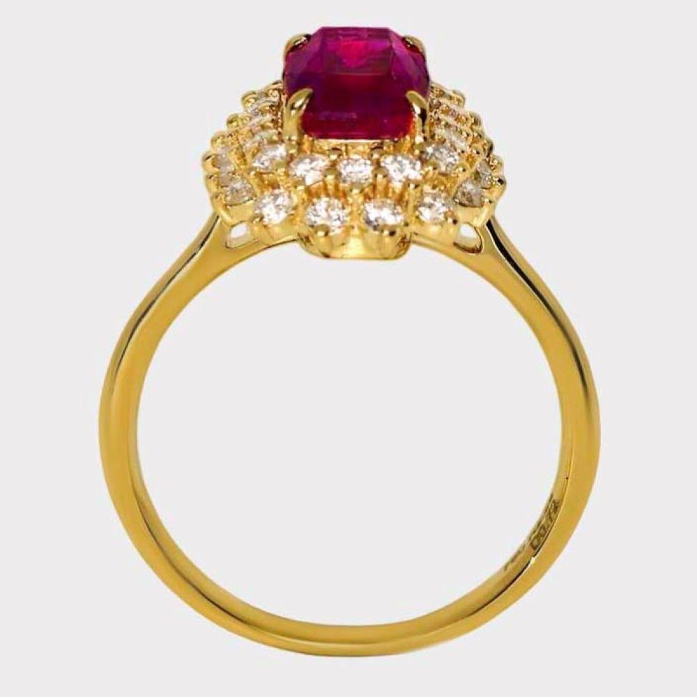 GIA Anello di fidanzamento con rubino dell'Afghanistan non riscaldato da 2,24 ct in oro giallo 18 carati In condizioni Nuovo in vendita a Kaohsiung City, TW