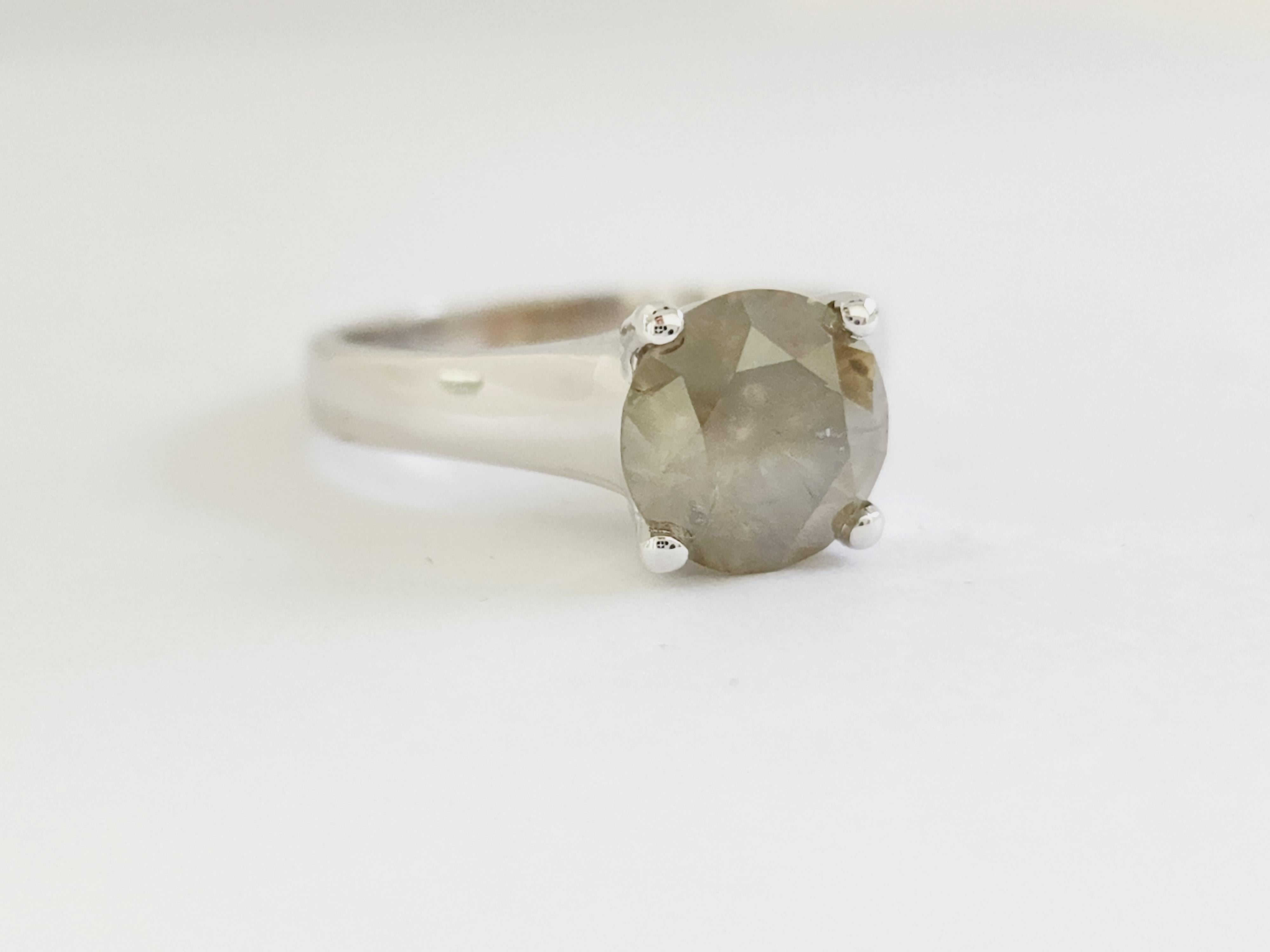 GIA 2.25 Carat Fancy Yellow Round Diamond Ring 14 Karat White Gold In New Condition For Sale In Great Neck, NY