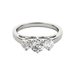 GIA 2.25ct Round 3-Stone Shared Prong Trellis  Diamond Ring