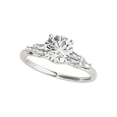 GIA 2.25ct Round Solitaire & Tapered Baguette Multi-Stone Diamond Ring