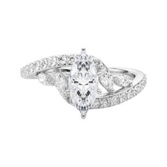 GIA 2.26 Carat Marquise Curved Bypass Leaf & Vine  Bague en diamant