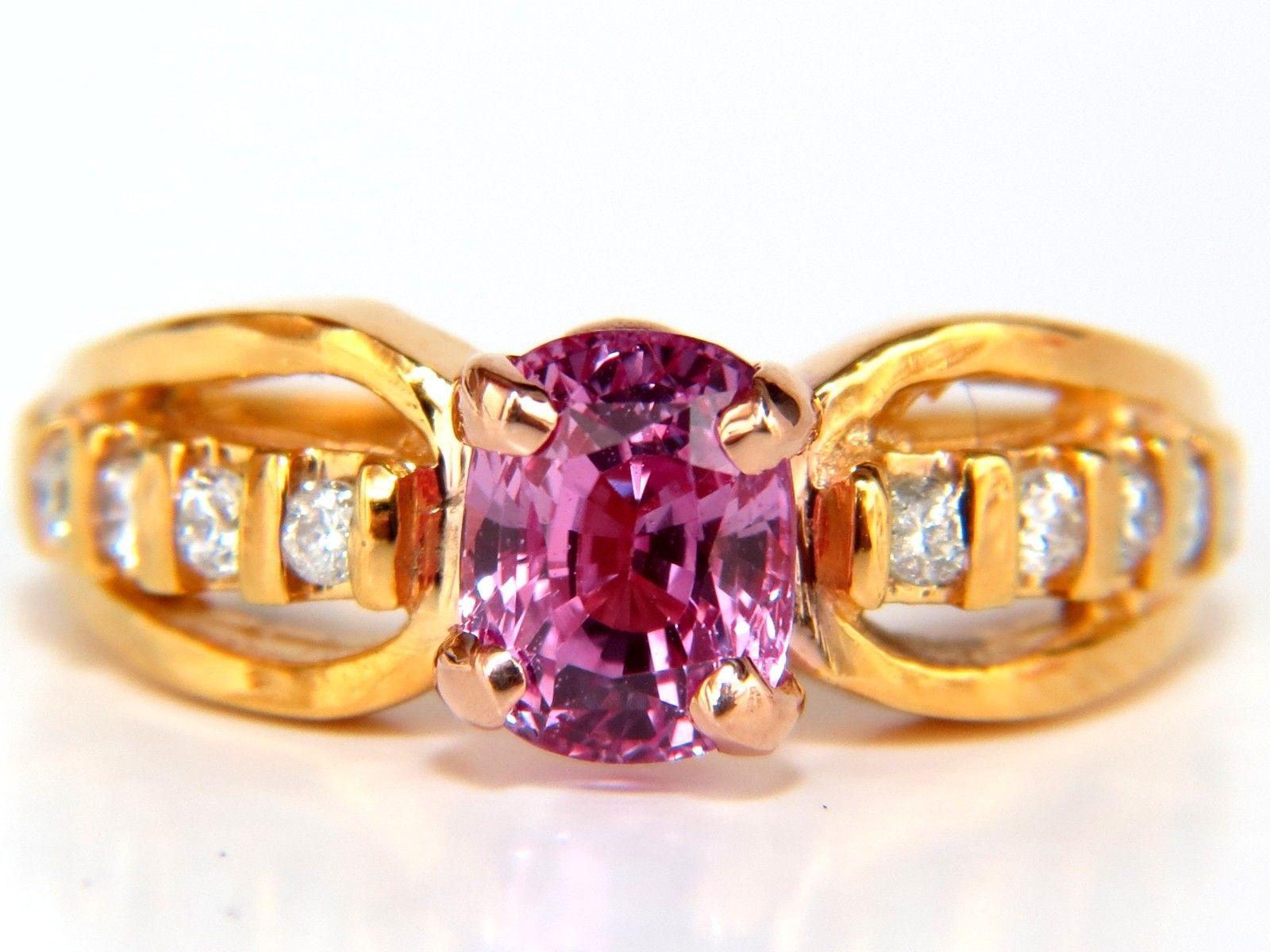 Women's or Men's GIA 2.27 Carat Natural No Heat Pink Sapphire Diamond Ring Unheated Collections For Sale