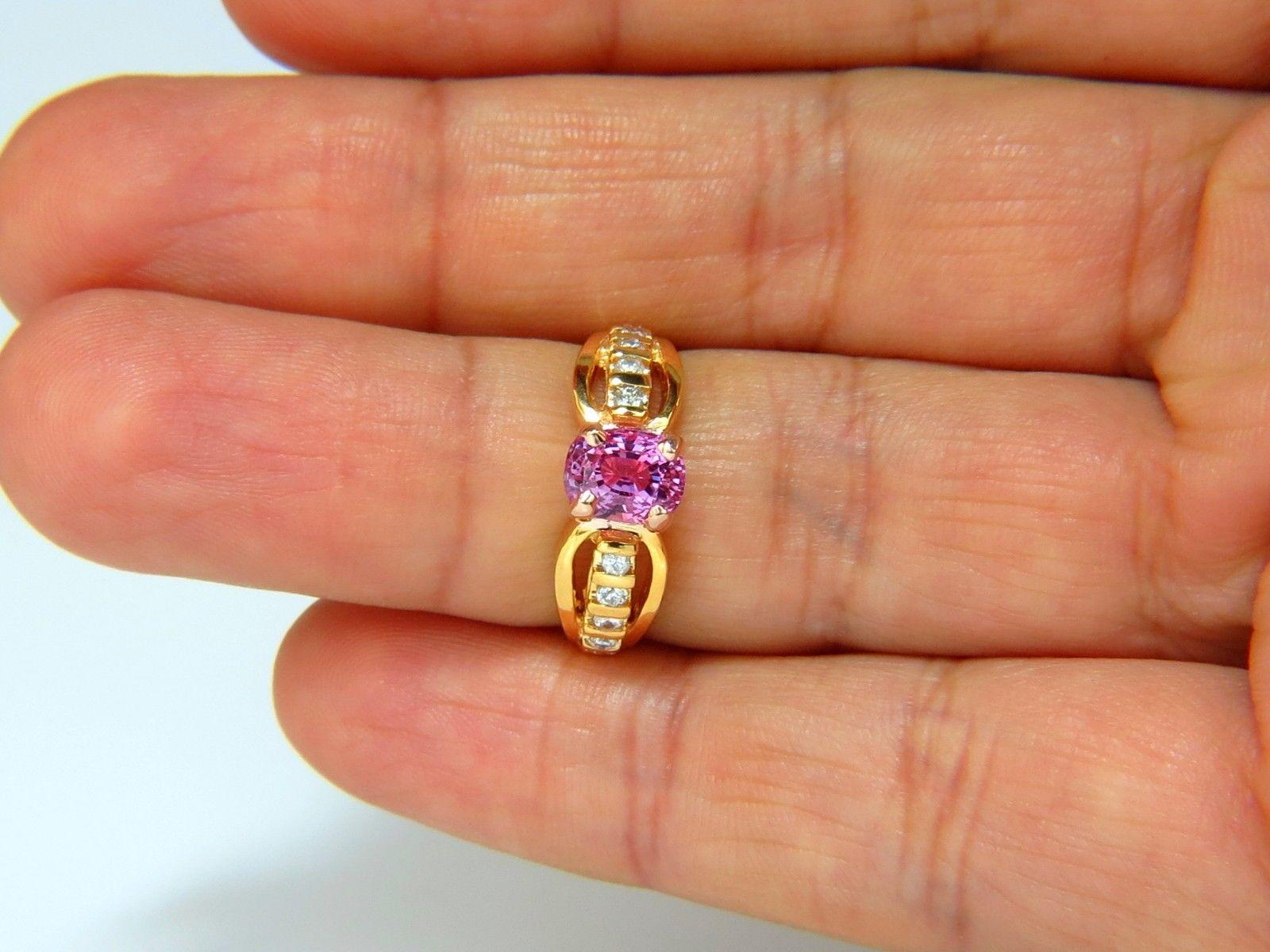 GIA 2,27 Karat natürlicher unerhitzter rosa Saphir Diamant-Ring Unerhitzter Kollektionen im Angebot 1