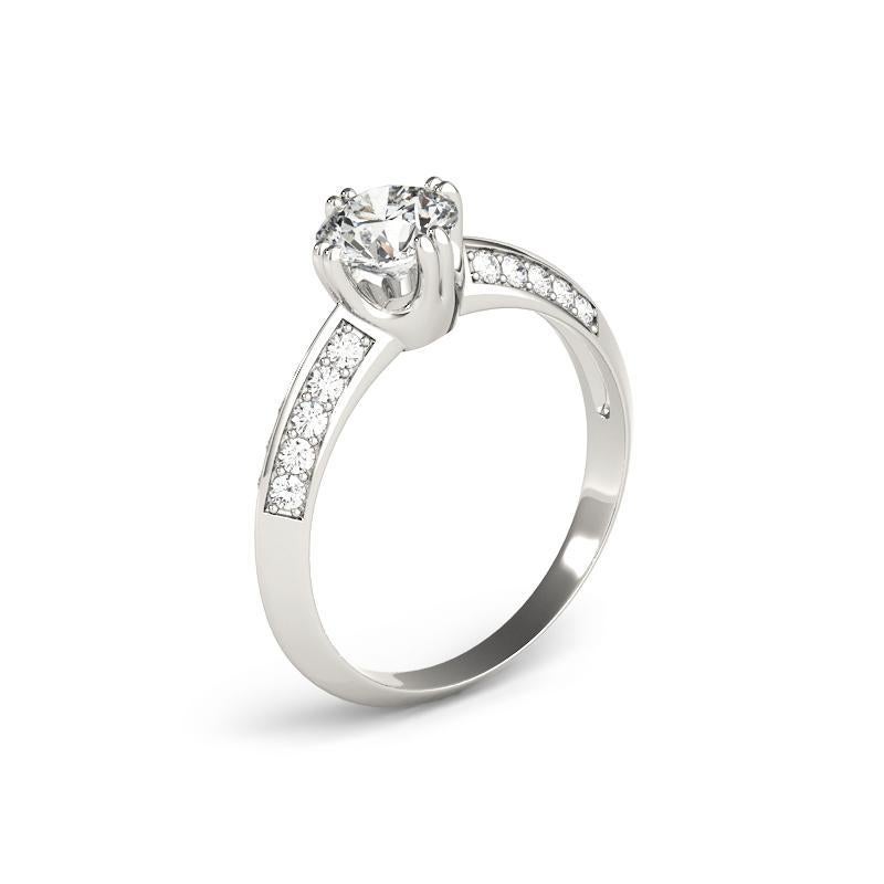 GIA 2.27ct Round Double Channel Knife Edge Band  Bague en diamant Pour femmes en vente