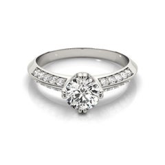 GIA 2.27ct Round Double Channel Knife Edge Band  Bague en diamant