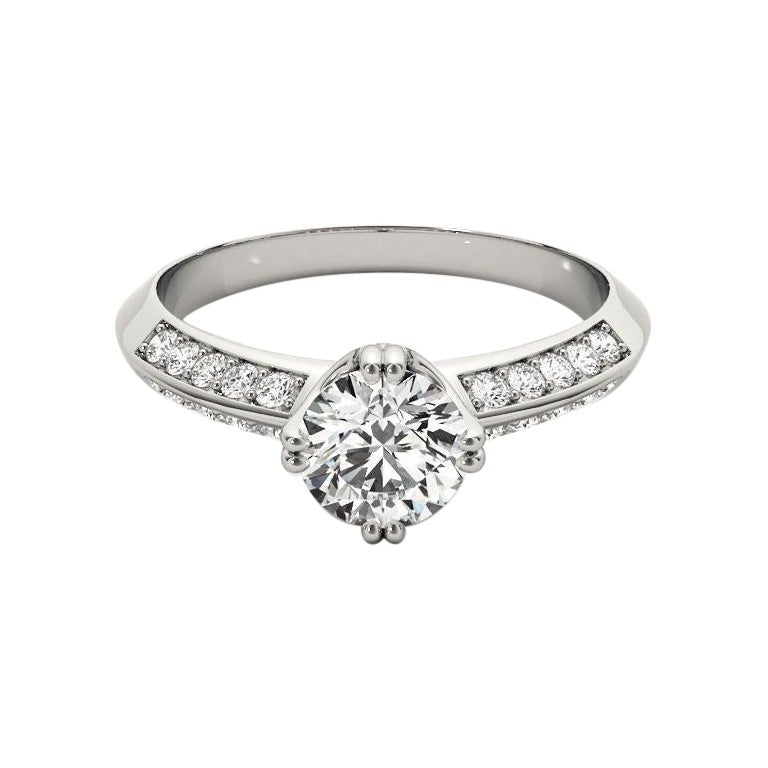 GIA 2.27ct Round Double Channel Knife Edge Band  Bague en diamant en vente