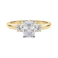 GIA 2.2ct Radiant 3-Stone Past, Present & Future 18K Yellow Gold Diamond Ring