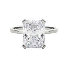 GIA 2.2ct Radiant Solitaire Basket 4-Prong Diamond Ring