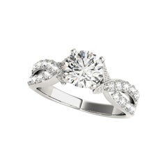 GIA Anello con diamante rotondo solitario Infinity Crossover in oro bianco 18 carati da 2,2 carati