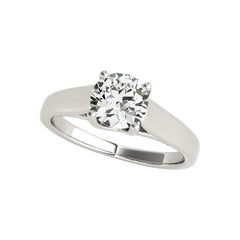 GIA 2.2ct Round Round Twisted Prong Cathedral Solitaire Diamond Ring