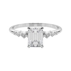 GIA 2,3 Karat Smaragd Cluster Trellis Solitaire  Diamantring