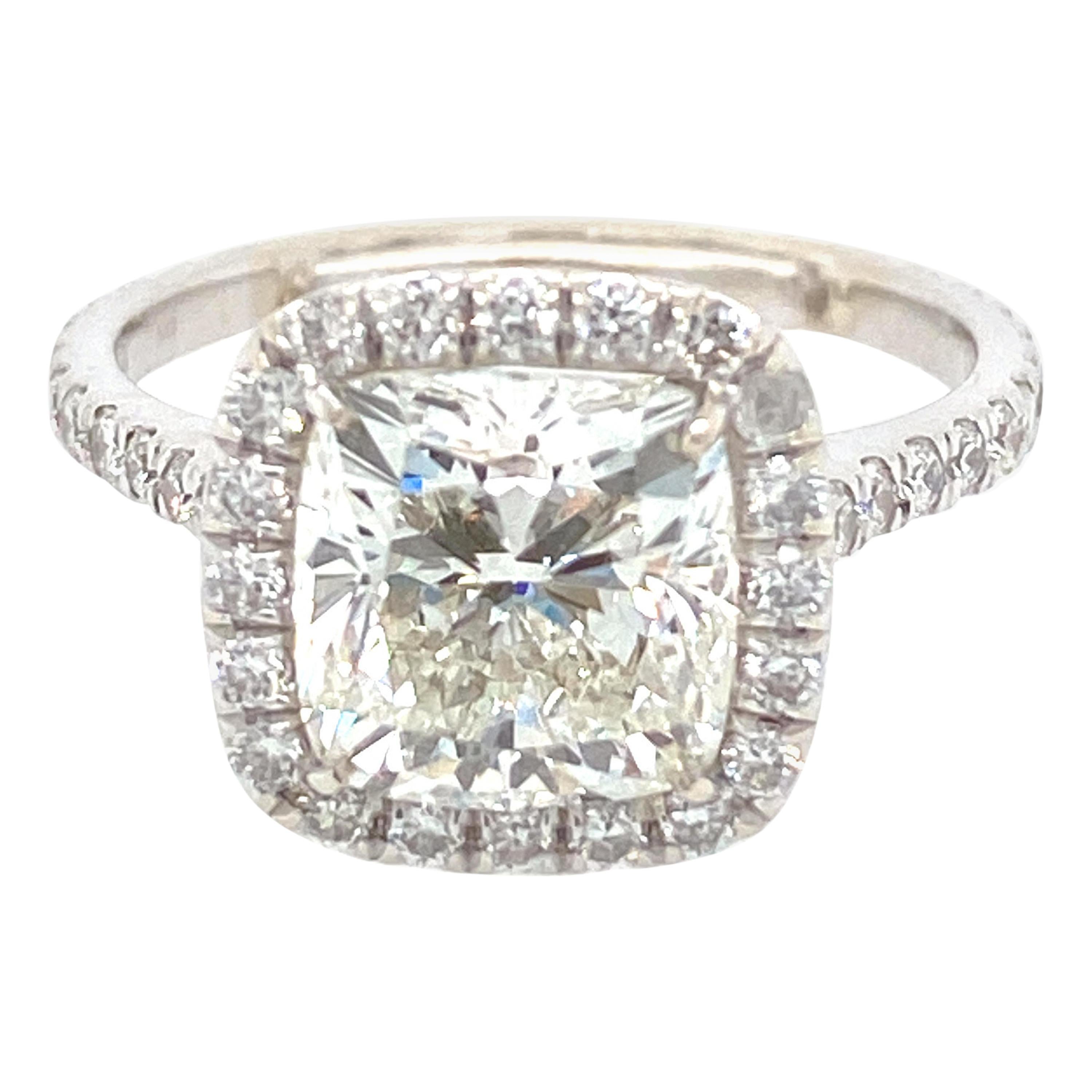 GIA 2.31 Carat Cushion Cut Diamond Engagement Ring