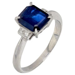 GIA 2.31 carat sapphire diamond platinum ring