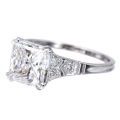 GIA 2.33 Carat Princess Cut Diamond Engagement Ring