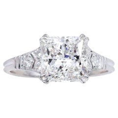 GIA  2,33 carats  Bague de fiançailles diamant taille princesse