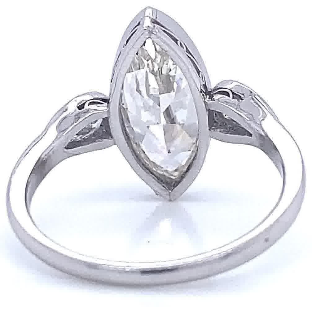 GIA 2.36 Carat Marquise Cut Diamond Platinum Engagement Ring 2