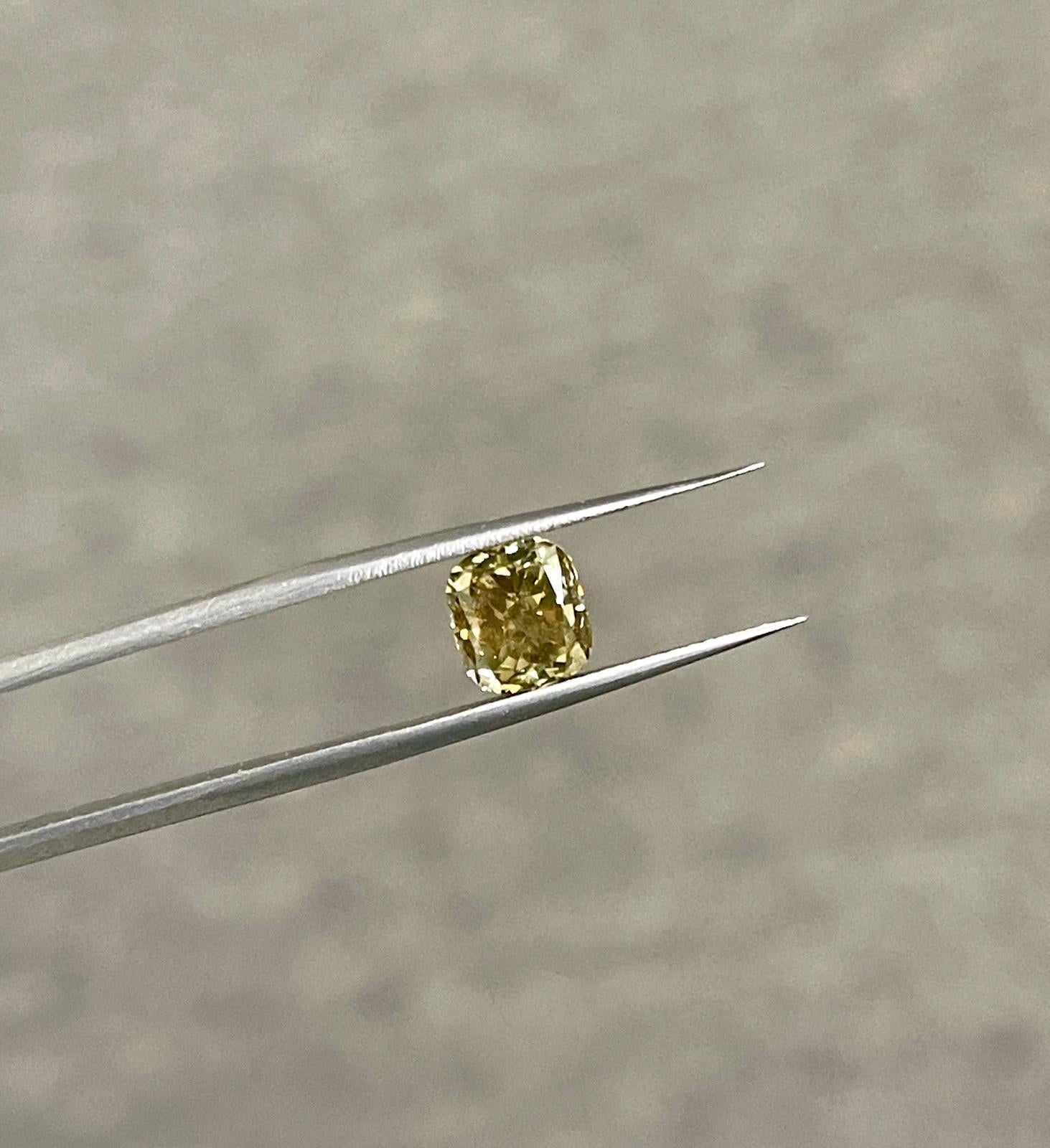 MUESTRA EN VENTA GIA 2,37 quilates talla cojín amarillo fantasía diamante suelto natural Corte cojín en venta