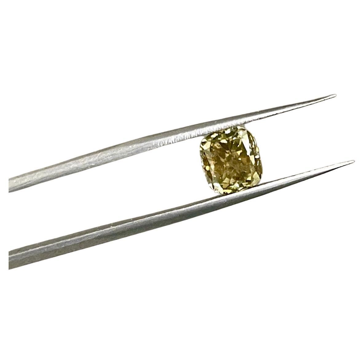SAMPLE SALE GIA 2,37 Karat Kissenschliff Fancy Gelber natürlicher loser Diamant
