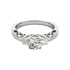 GIA 2.3ct Round 3-Stone Open Gallery Infinity  Diamond Ring