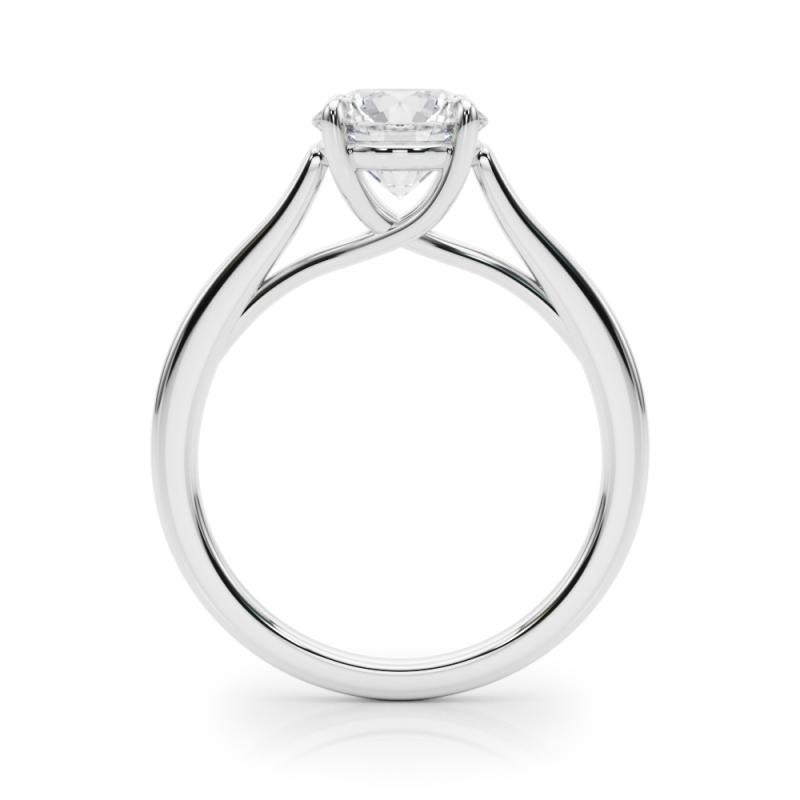 GIA 2.3ct Round Solitaire Entwined Prong Cathedral Diamond Ring (bague à diamant cathédrale) Neuf - En vente à New York, NY