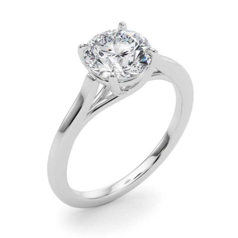 GIA 2.3ct Round Solitaire Entwined Prong Cathedral Diamond Ring (bague à diamant cathédrale) Pour femmes en vente