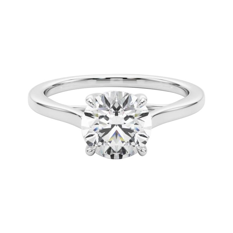 GIA 2.3ct Round Solitaire Entwined Prong Cathedral Diamond Ring (bague à diamant cathédrale)