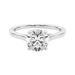 GIA 2.3ct Round Solitaire Entwined Prong Cathedral Diamond Ring (bague à diamant cathédrale)