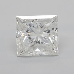 GIA 2.4 Carat Princess Curved Bypass Pave Shank 18K Yellow Gold Diamond Ring