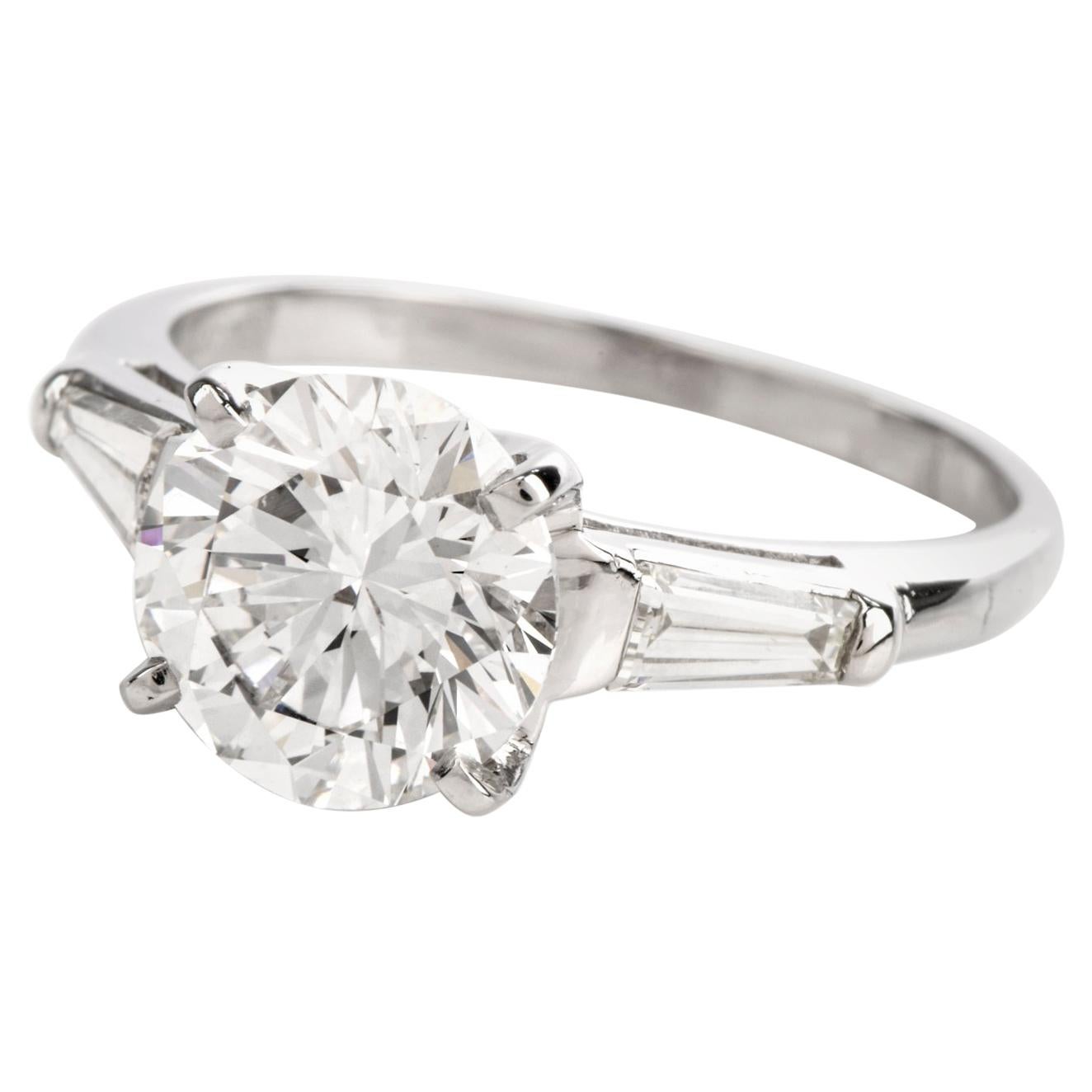 GIA 2.40 Carat Diamond F Color VS1 Clarity  Platinum Engagement Ring