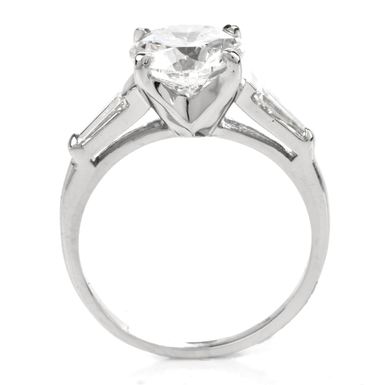GIA 2.40 Carat Diamond F Color VS1 Clarity  Platinum Engagement Ring 1