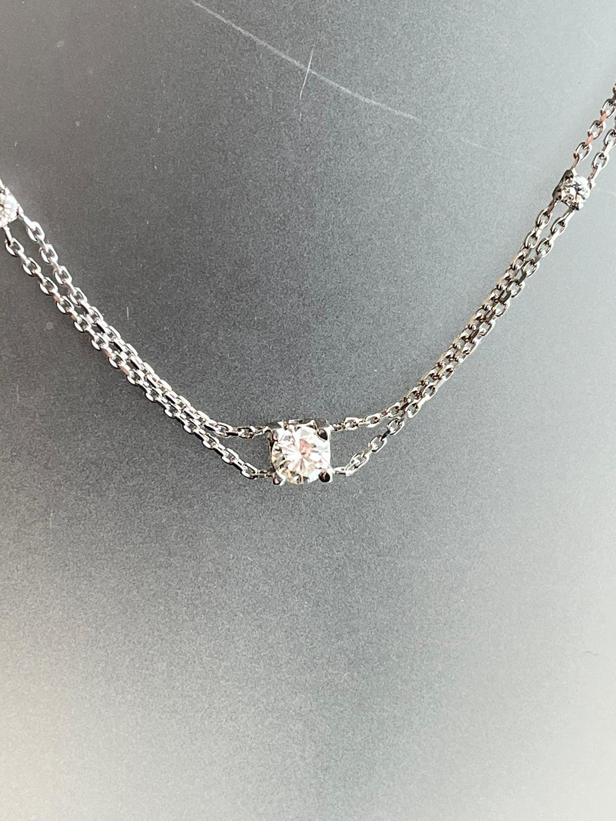 GIA 2,40ct natürliche Diamanten 1,19ct Center Stone I VS 14K Weißgold Halskette im Angebot 3