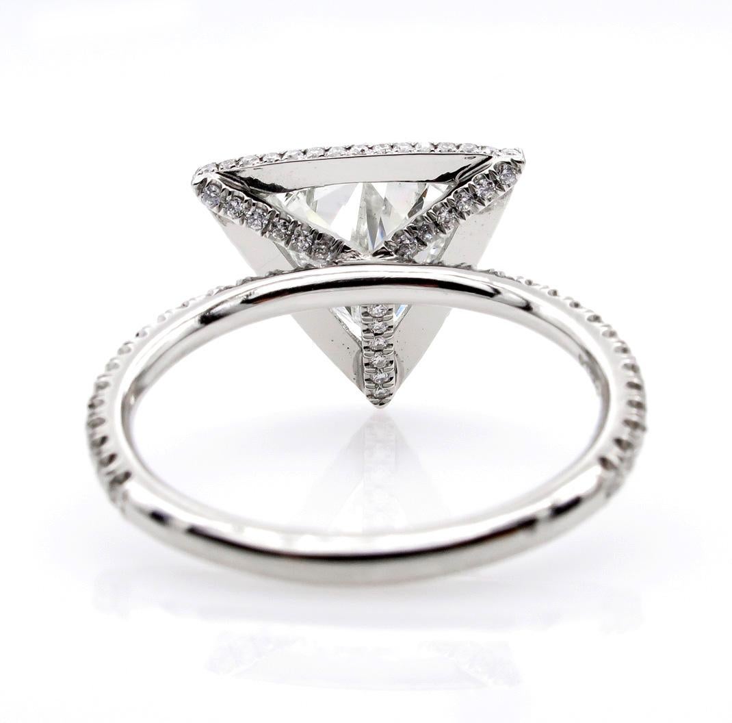 Trillion Cut GIA 2.45 Carat Trillion Diamond Engagement Wedding Platinum Ring