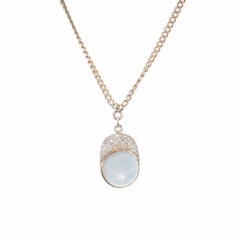 GIA 24.67 Carat Star Sapphire Diamond Rose Gold Jockey Cap Pendant Necklace