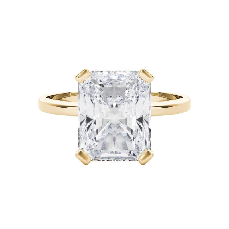GIA 2,5 Carati Radiant Solitaire Basket 4-Prong in oro giallo 18K Diamond Ring