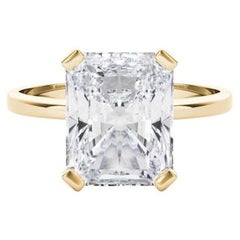 GIA 2.50 Carat Radiant Solitaire Basket 4-Prong 18K Yellow Gold Diamond Ring