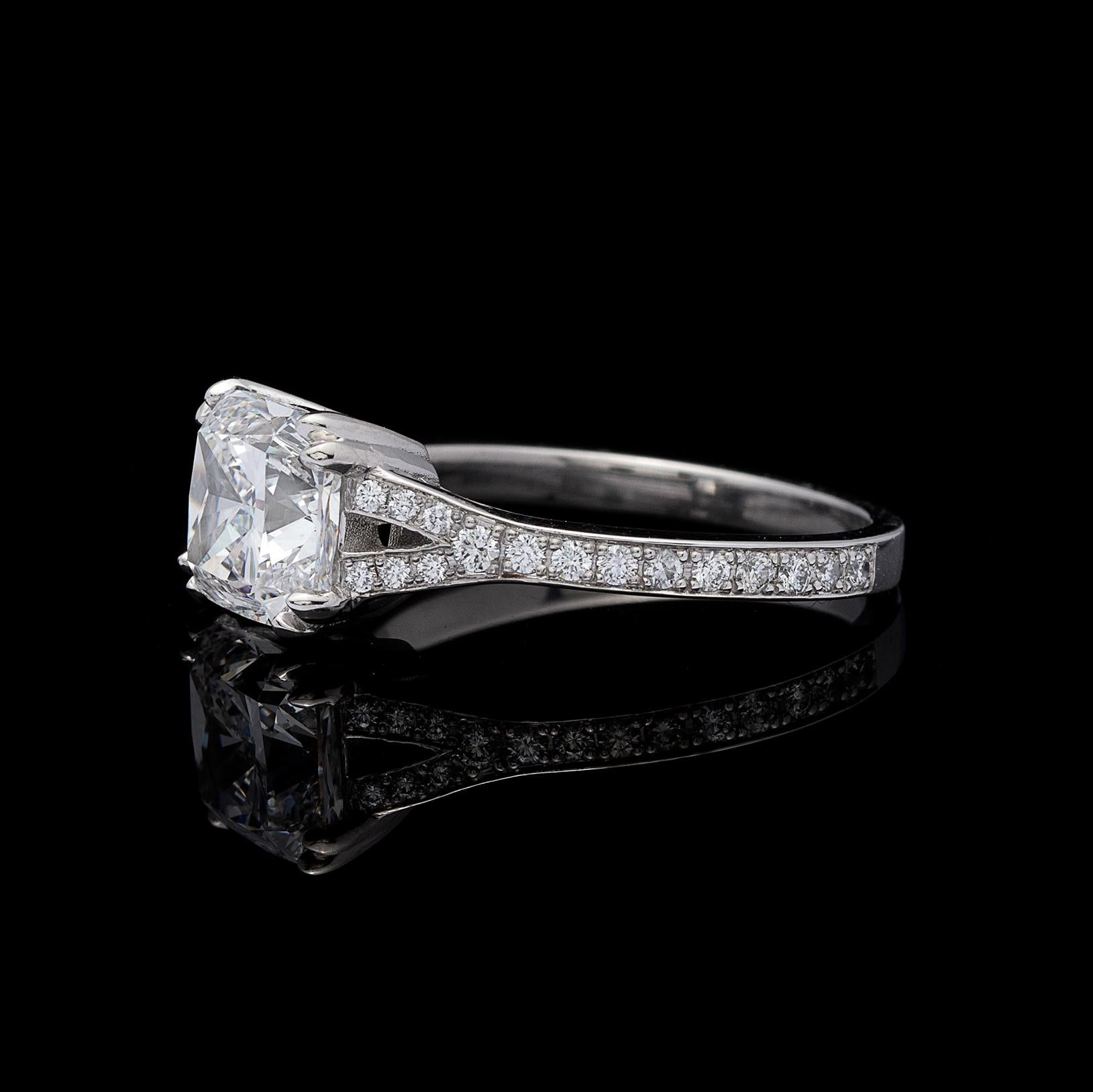 Women's GIA 2.50 Carat F/VS1 Cushion Diamond Engagement Ring