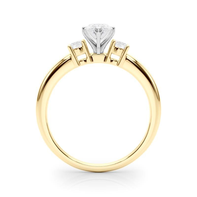 GIA 2.50ct Marquise 3-Stone Past, Present & Future 18K Yellow Gold Diamond Ring In New Condition For Sale In New York, NY
