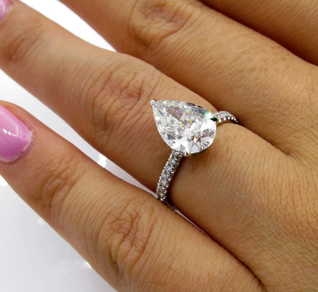 Details about   14K White Gold Over Diamond Engagement & Wedding Ring Set 2.5 Carat Pear Shaped 