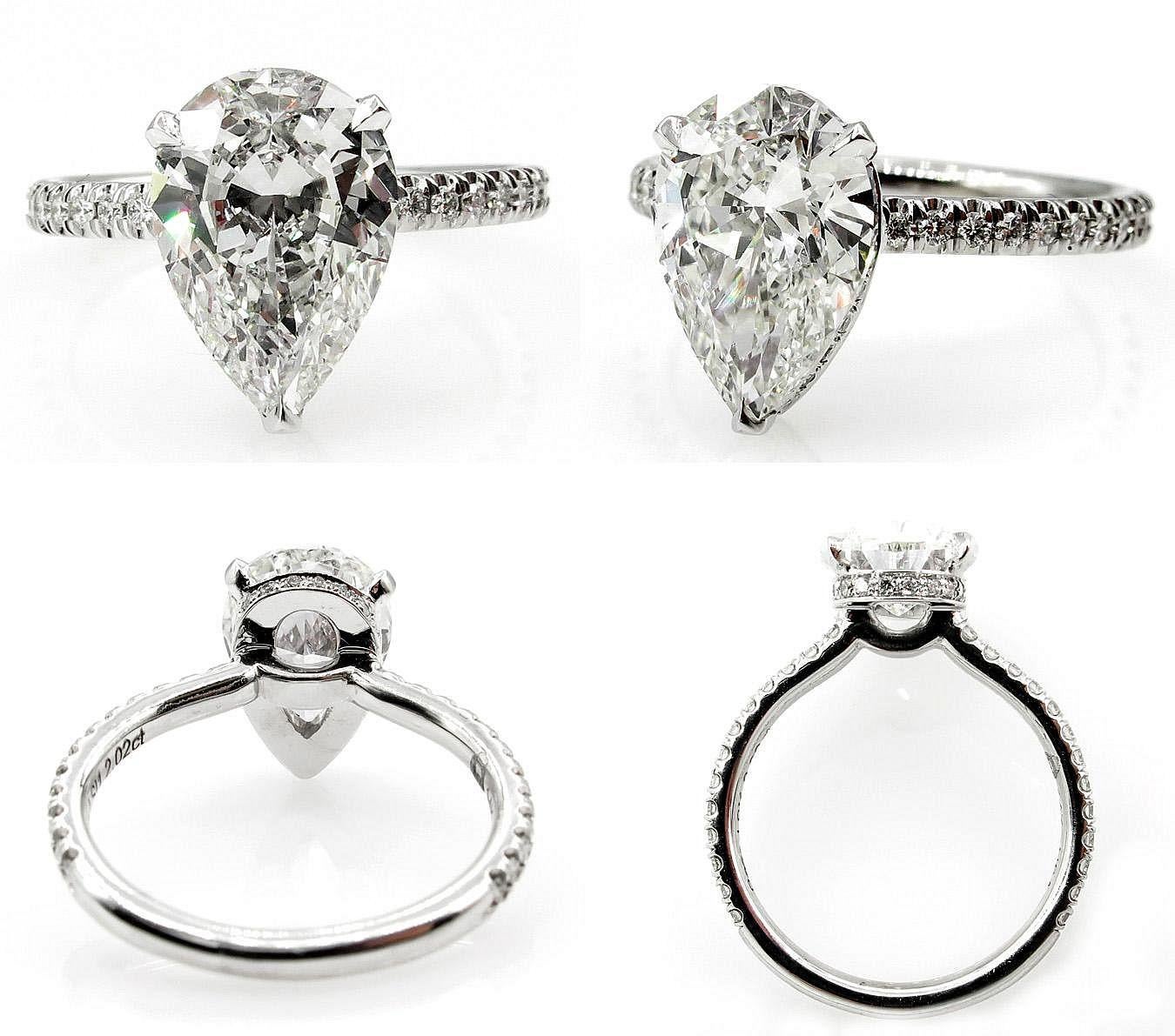 2.5 carat pear diamond ring price