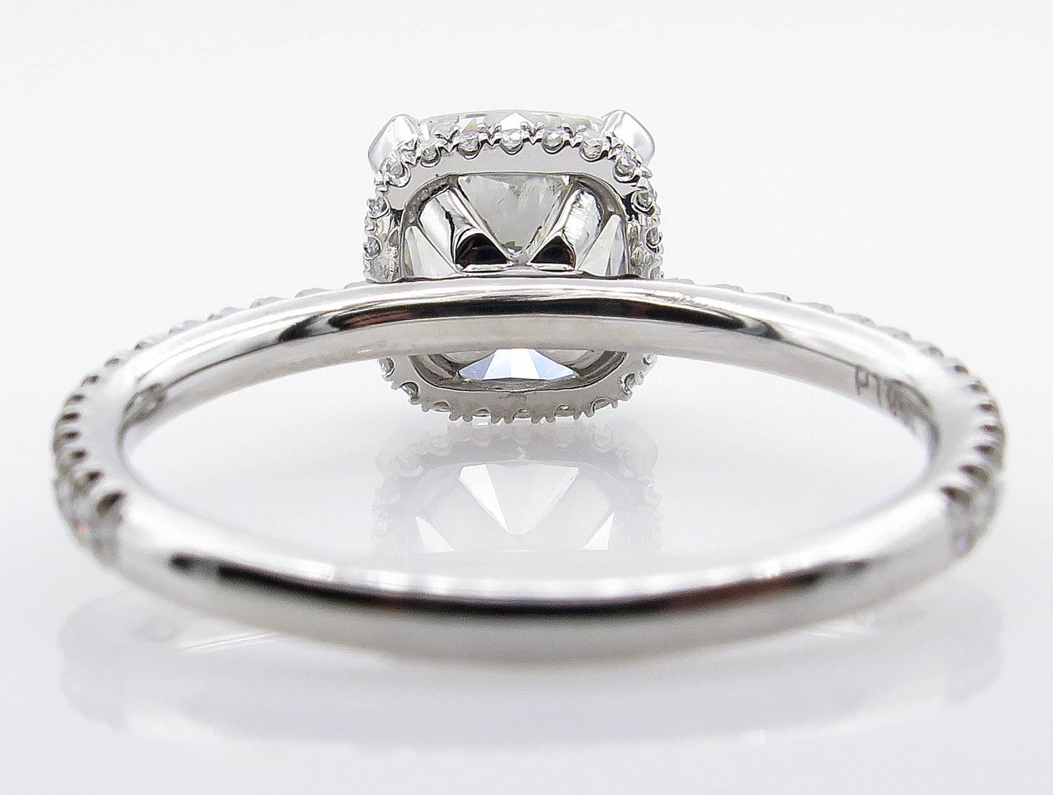 Women's GIA 2.51 Carat Cushion Diamond Engagement Wedding Platinum Ring