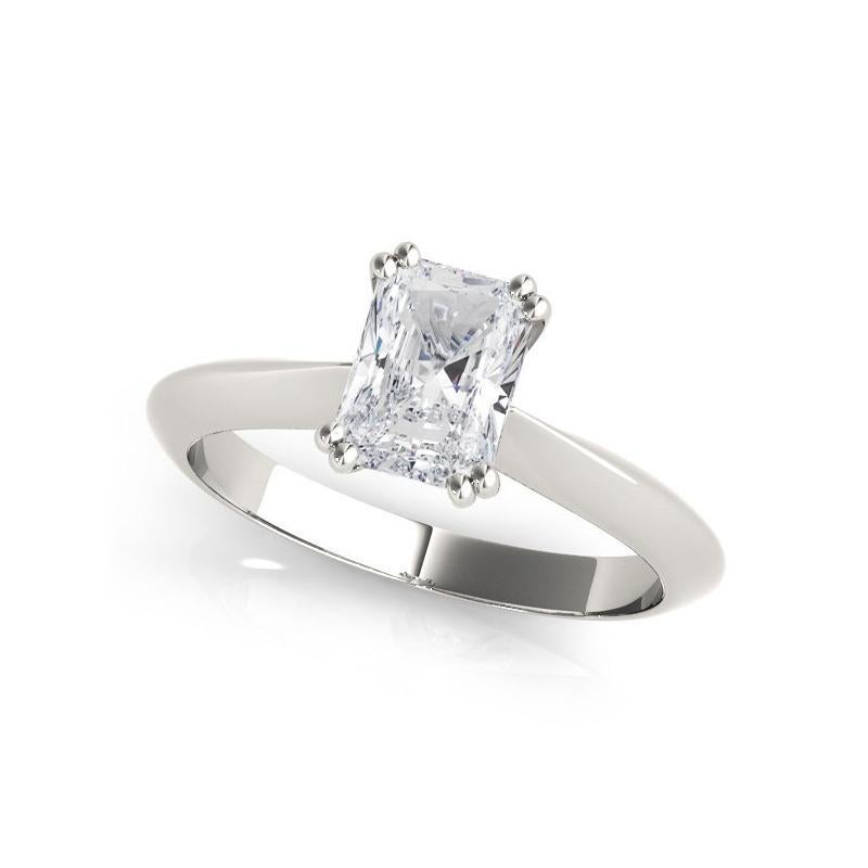 GIA 2,51 Karat strahlender Solitär Tulip Cathedral 18K Weißgold Diamantring (Radiantschliff) im Angebot