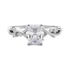 GIA 2,51 Carati Radiant Vine Band Nature Inspired  Anello con diamante
