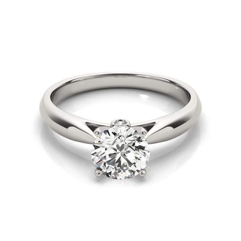 GIA 2.51 Carat Round Solitaire & Secret Diamond 18K White Gold Diamond Ring